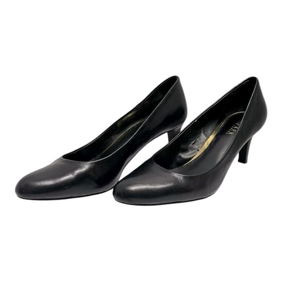 Lauren Ralph Lauren Harper Black Leather Pumps Size 10B - Picture 3 of 12